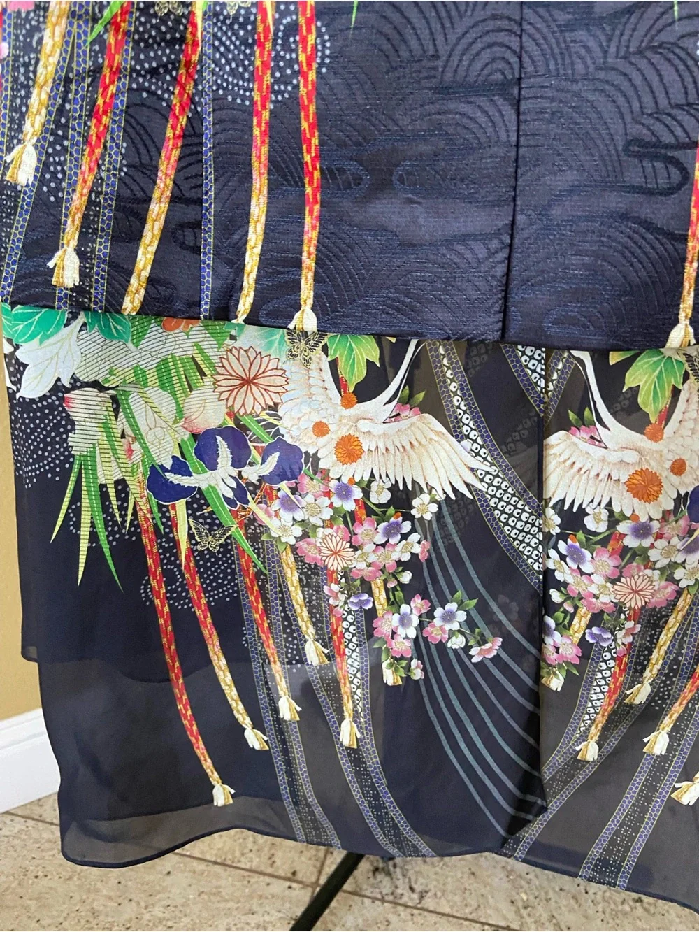 Camilla Navy blue Japanese Patterned Kimono Lined Jacket size S - Picture 8 of 17